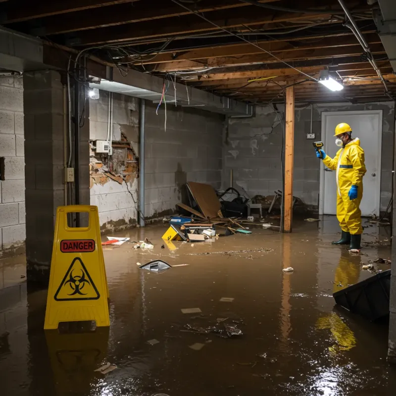 Flooded Basement Electrical Hazard in Haleyville, AL Property