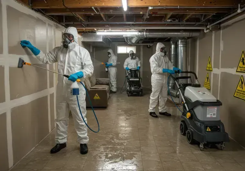 Basement Moisture Removal and Structural Drying process in Haleyville, AL